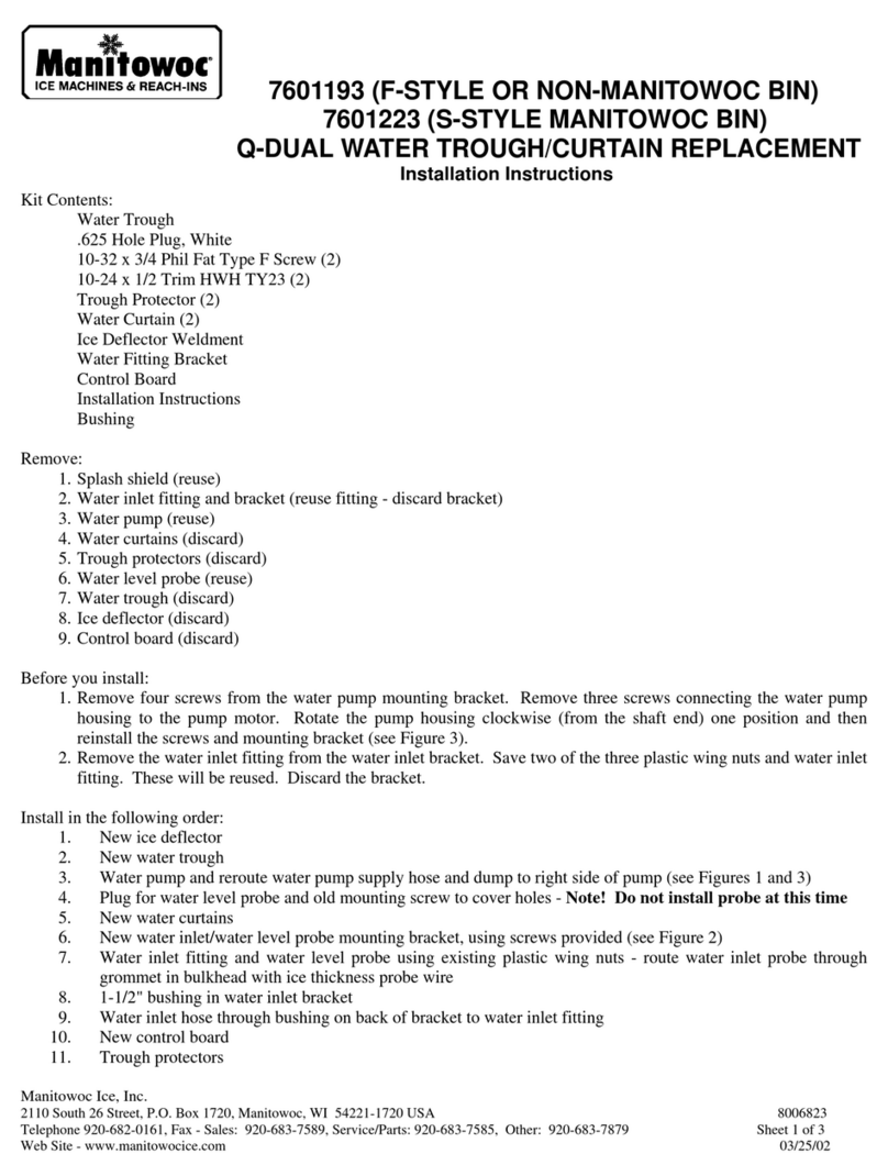 Manitowoc F-STYLE OR NON MANITOWOC BIN 7601193 installation instructions