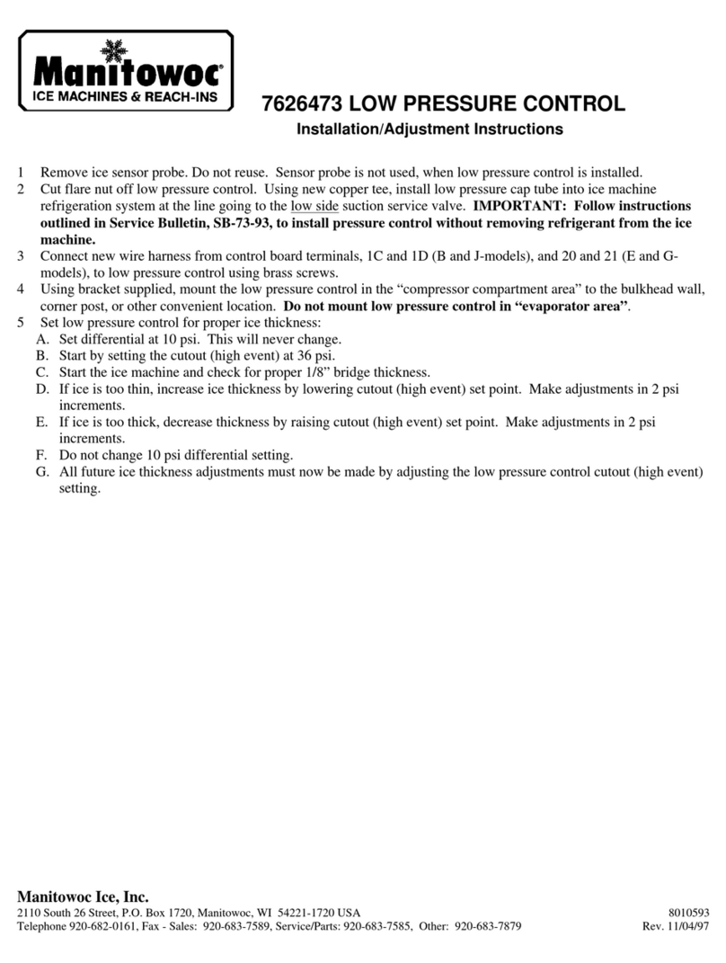 Manitowoc 7626473 Installation & adjustment instructions