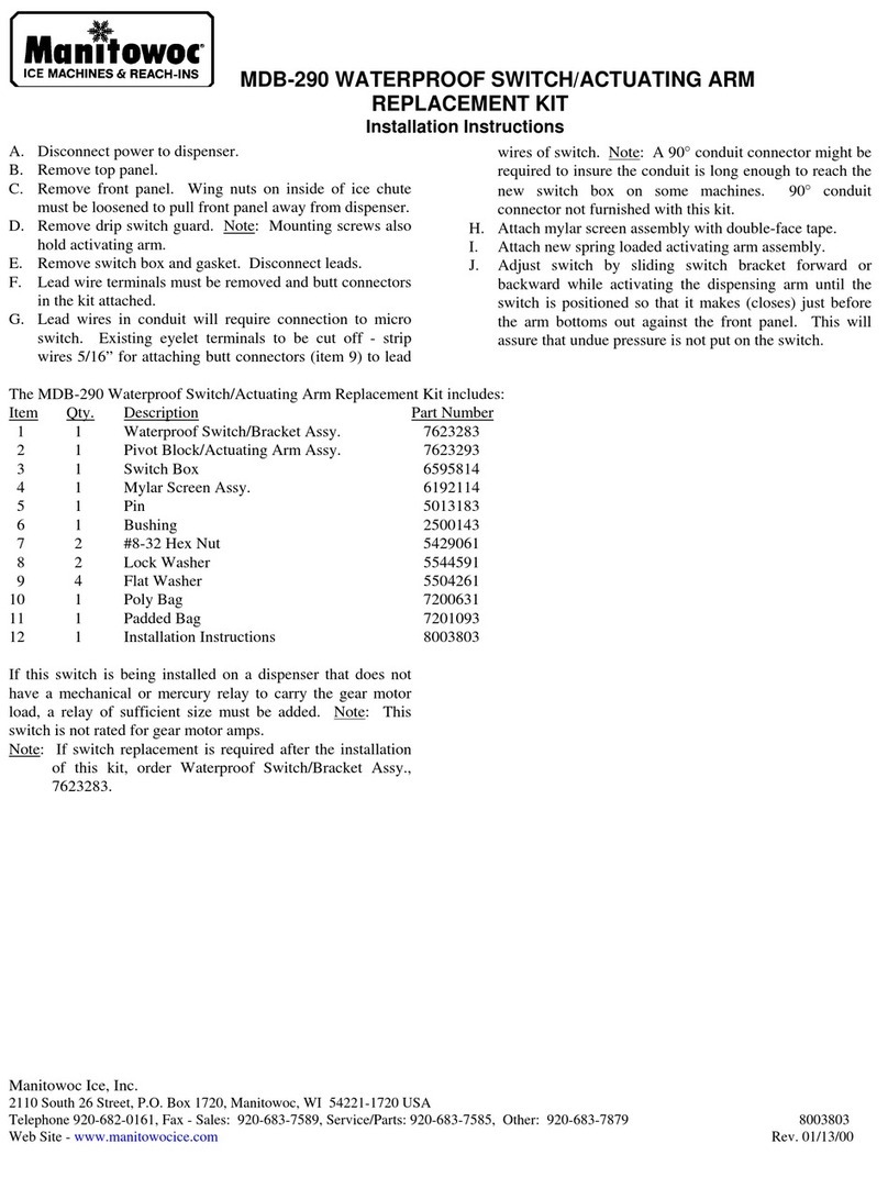 Manitowoc MDB-290 User manual