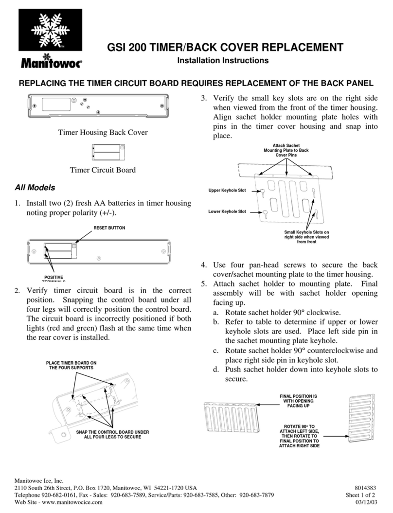 Manitowoc TIMER GSI 200 installation instructions
