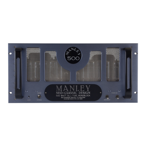 Manley 500 / 200 WATT MONOBLOCK AMPLIFIER owner's manual