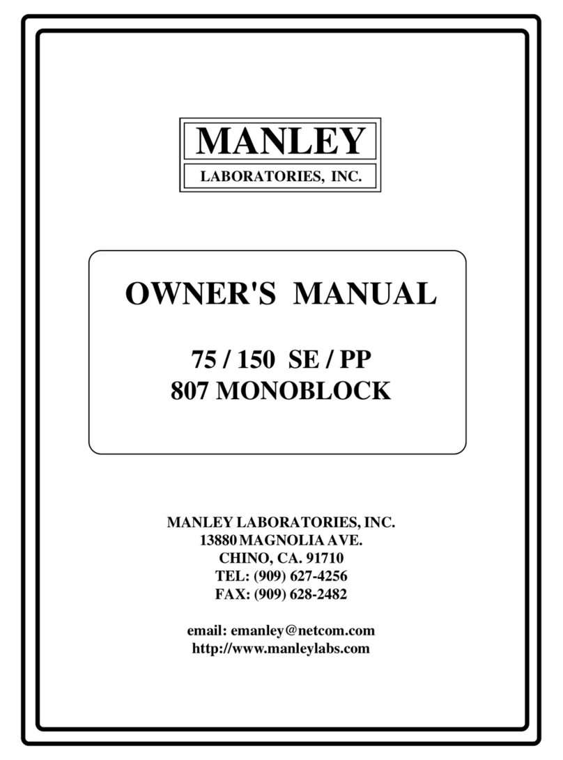 Manley 75/150 SE/PP 807 MONOBLOCK User manual