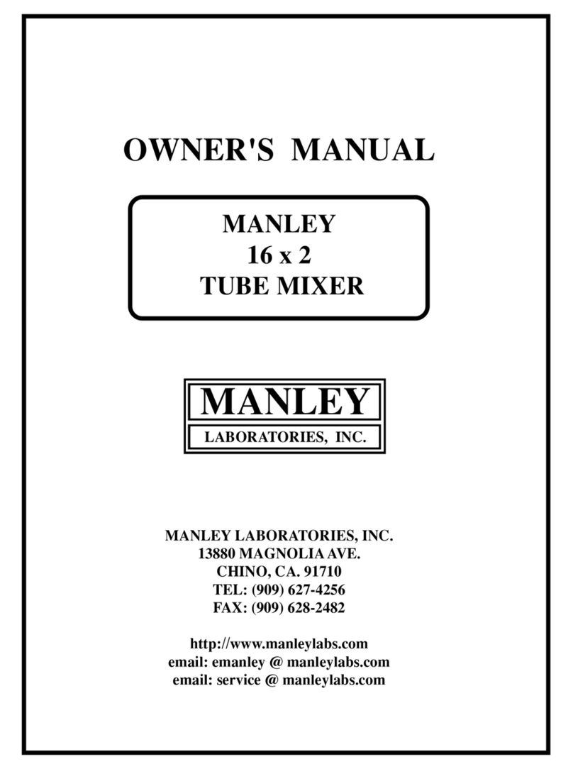 Manley 16 X 2 Tube Mixer owner's manual