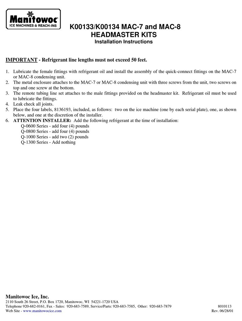 Manitowoc K00133 installation instructions