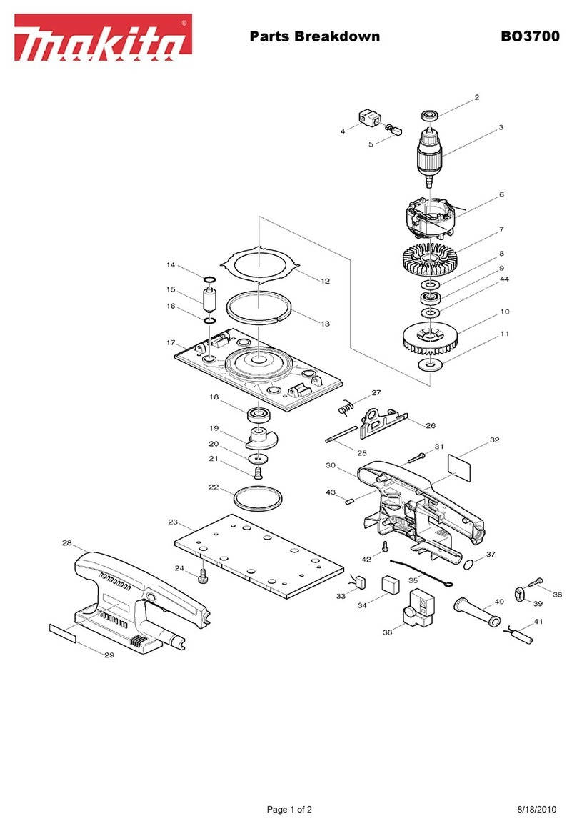 Makita BO3700 Parts Breakdown