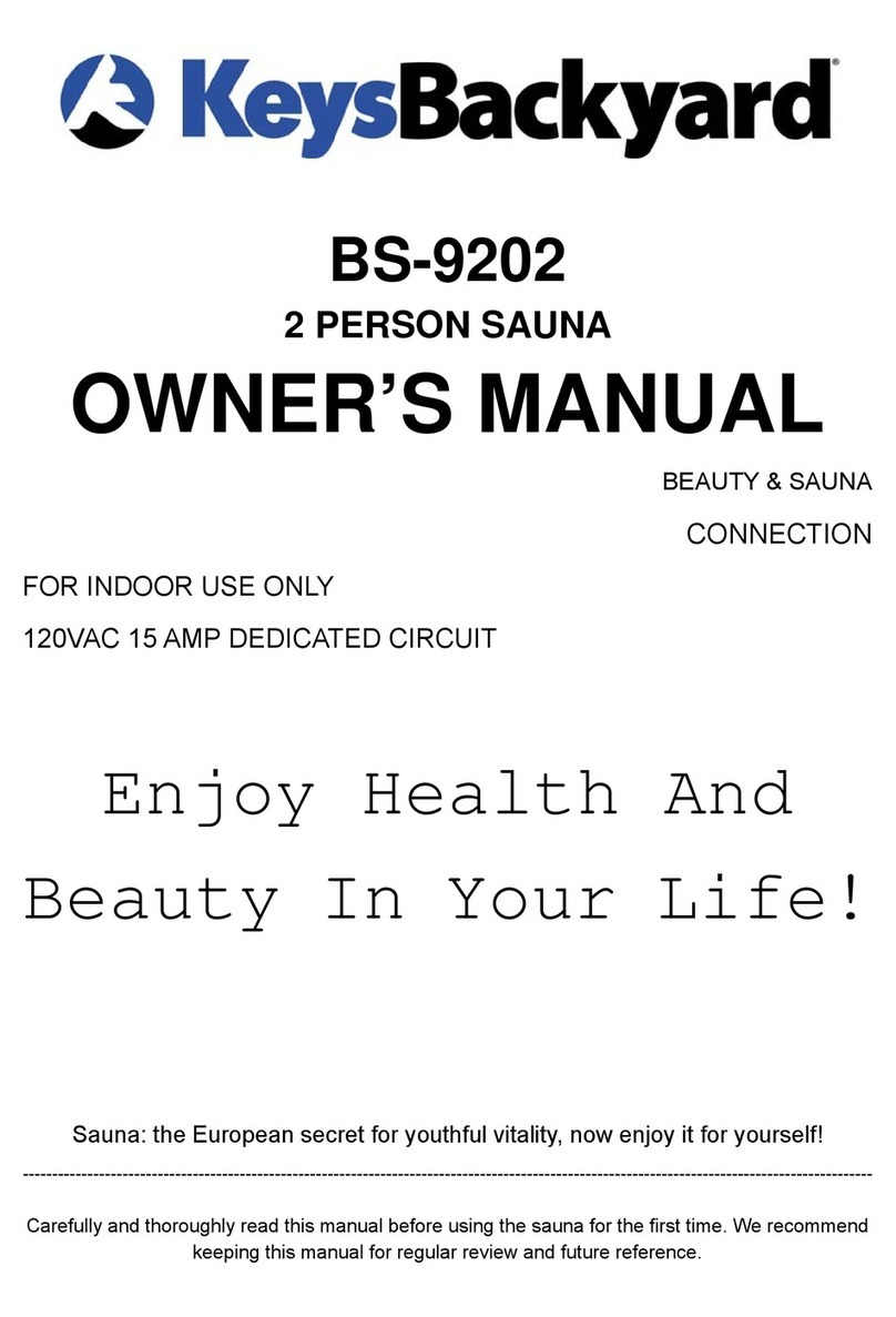 Keys Backyard 2 Person Sauna BS-9202 owner's manual