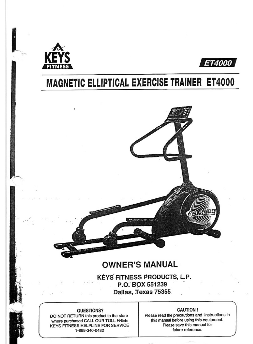 Keys Fitness Magnetic Elliptical Exercise Trainer ET4000 owner's manual