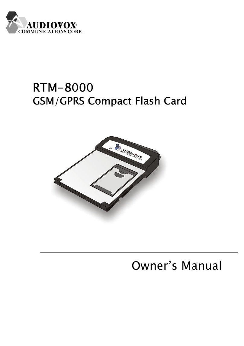 Audiovox RTM-8000 owner's manual