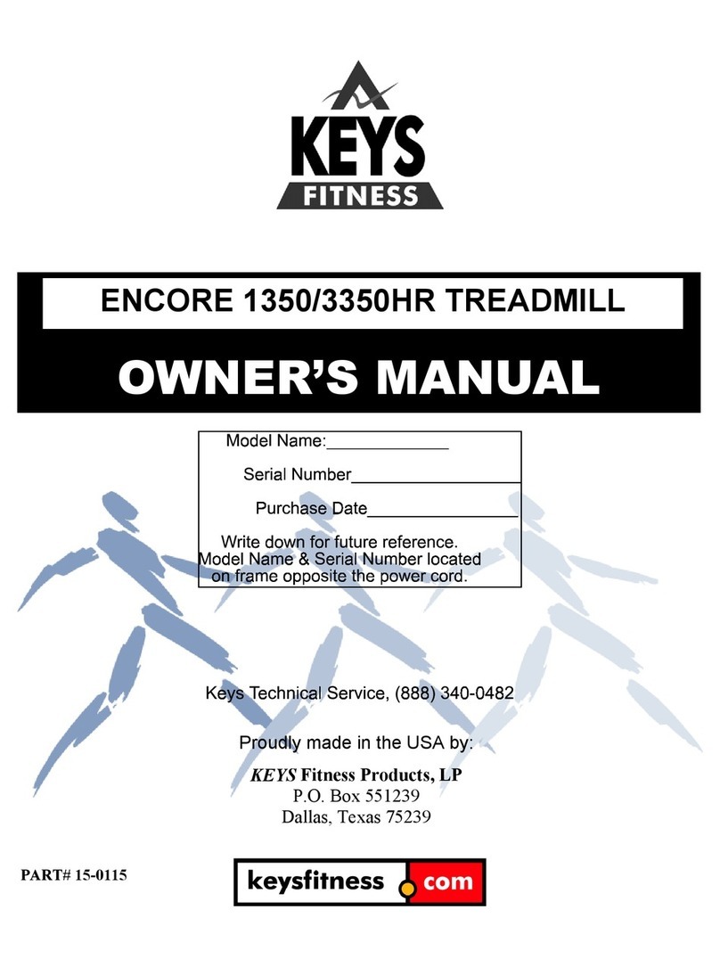 Keys Fitness ENCORE 1350 User manual Keys Fitness ENCORE 1350 User manual