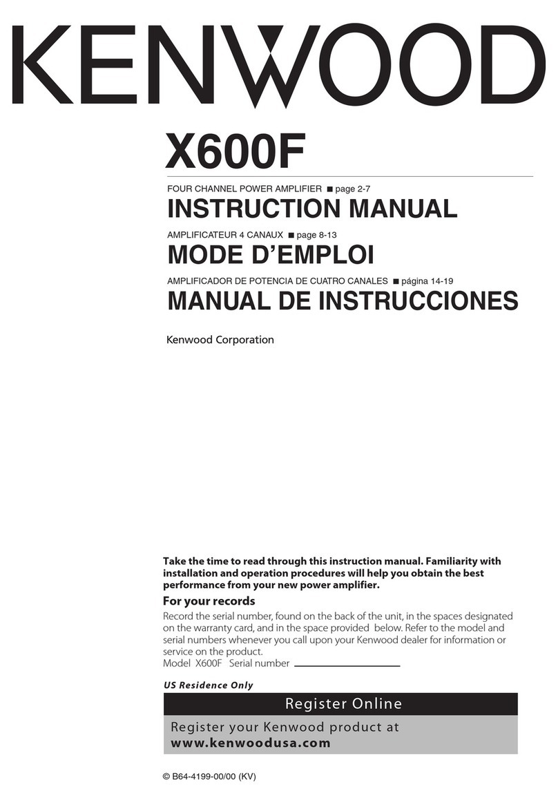 Kenwood X600F - Excelon - Car Amplifier instruction manual