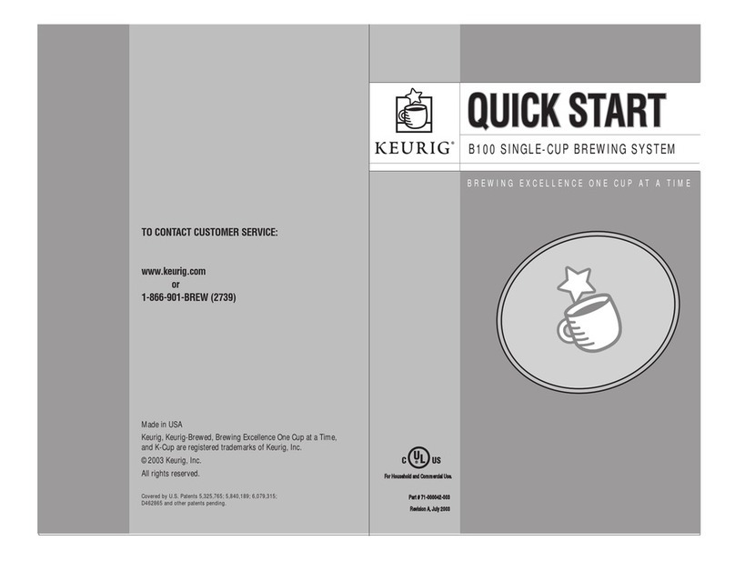 Keurig B100 quick start Keurig B100 quick start