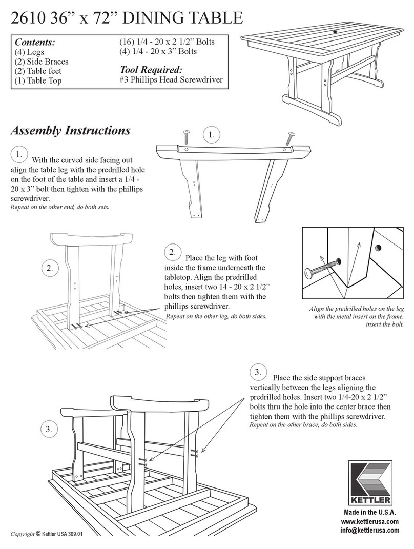 Kettler DINING TABLE 2610 User manual Kettler DINING TABLE 2610 User manual