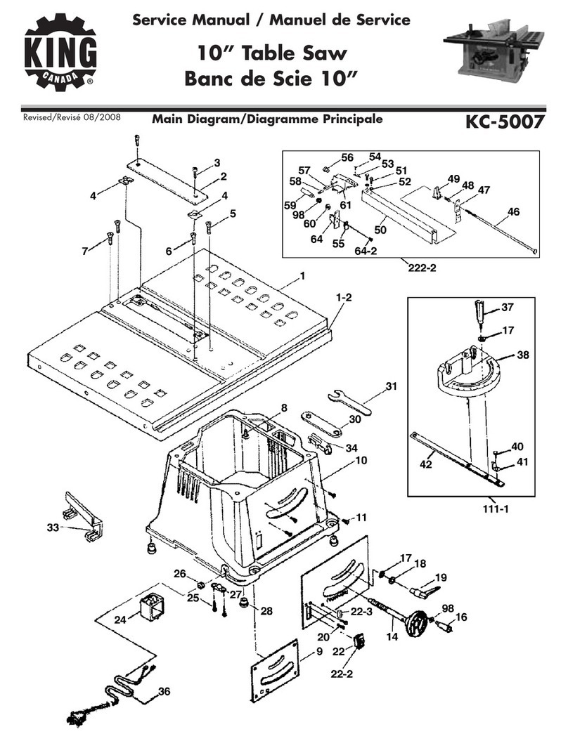 King Canada KC-5007 Service manual & parts list