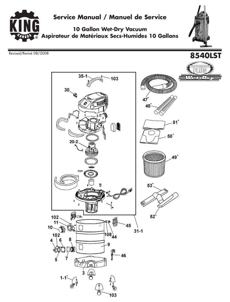King Canada 8540LST Service manual & parts list