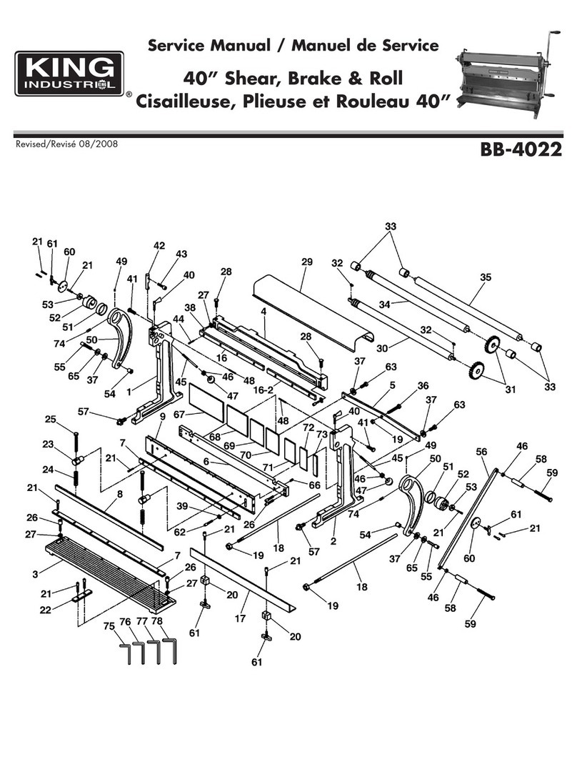 King Canada BB-4022 Service manual & parts list