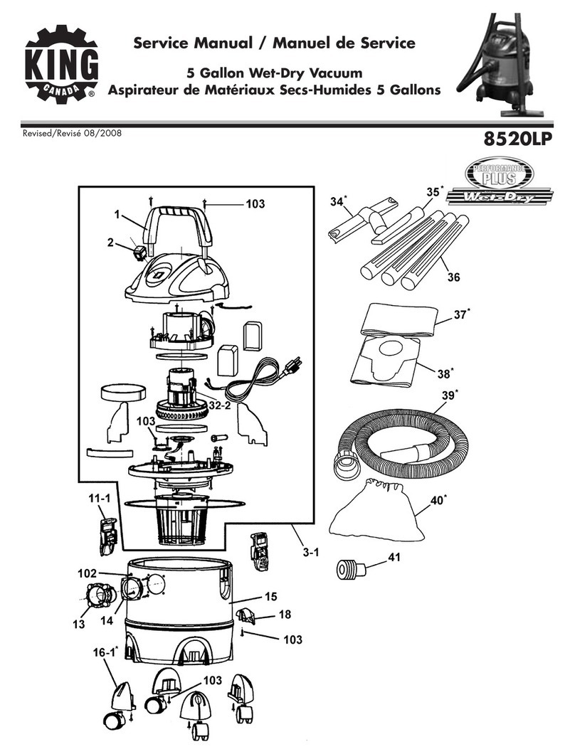 King Canada 8520LP Service manual & parts list