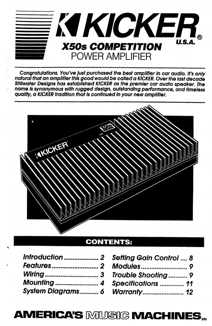 Kicker X50s Competition owner's manual
