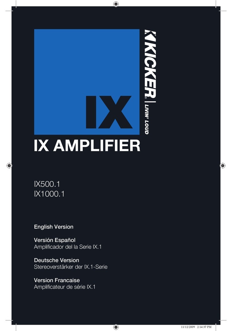 Kicker IX AMPLIFIER 10IX500.1 owner's manual