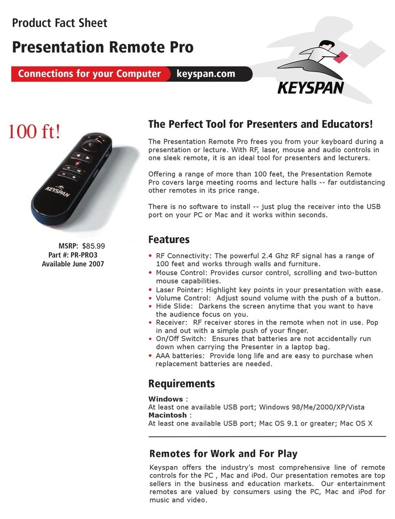 Keyspan PR-PRO3 User manual