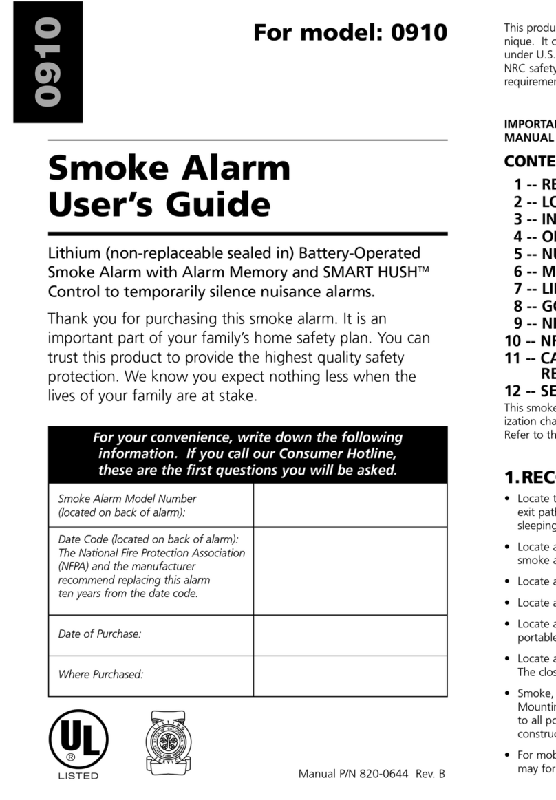 Kidde 910 User manual