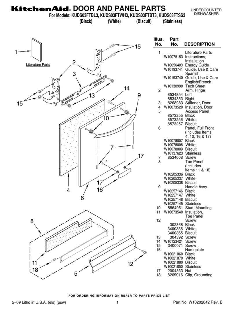 KitchenAid KUDS03FTBL3 parts list
