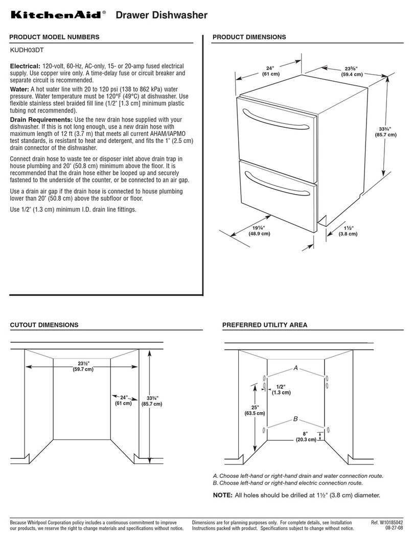 KitchenAid KUDH03DT User instructions