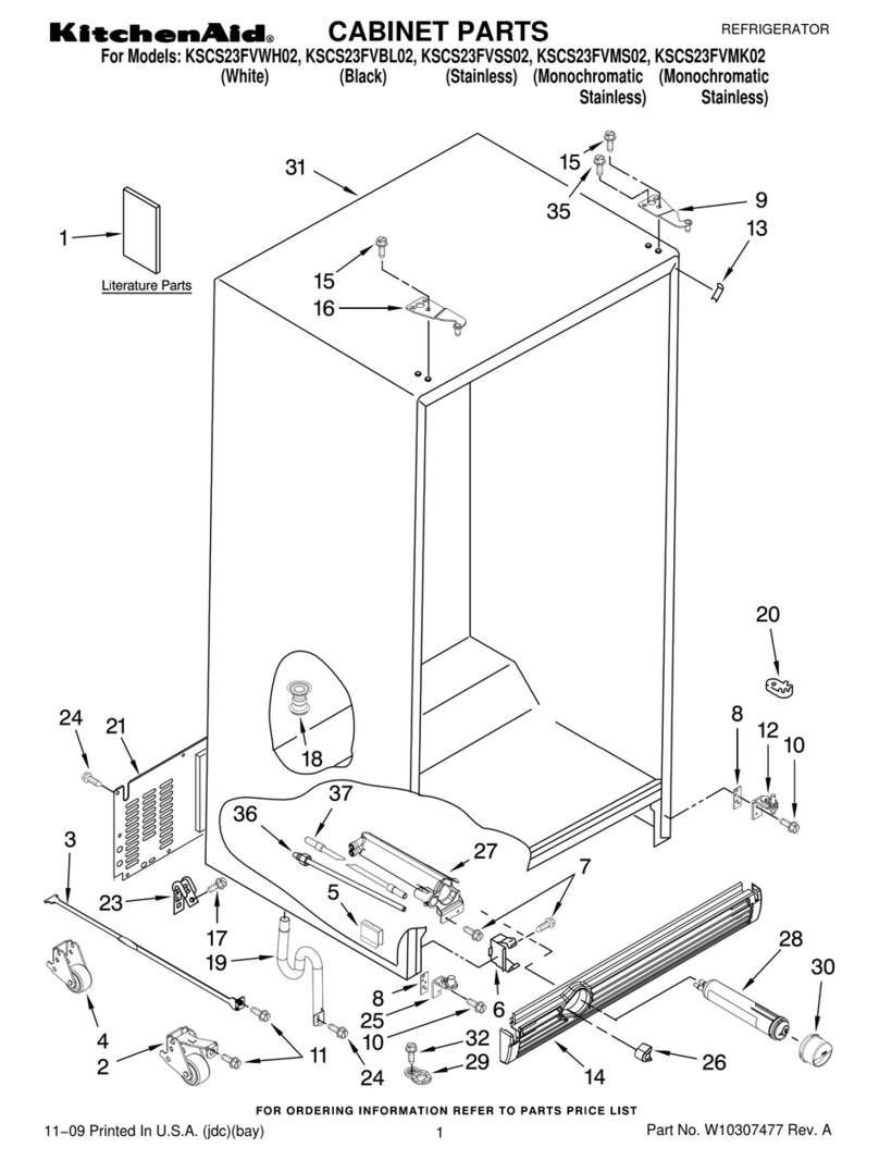KitchenAid KSCS23FVBL02 parts list