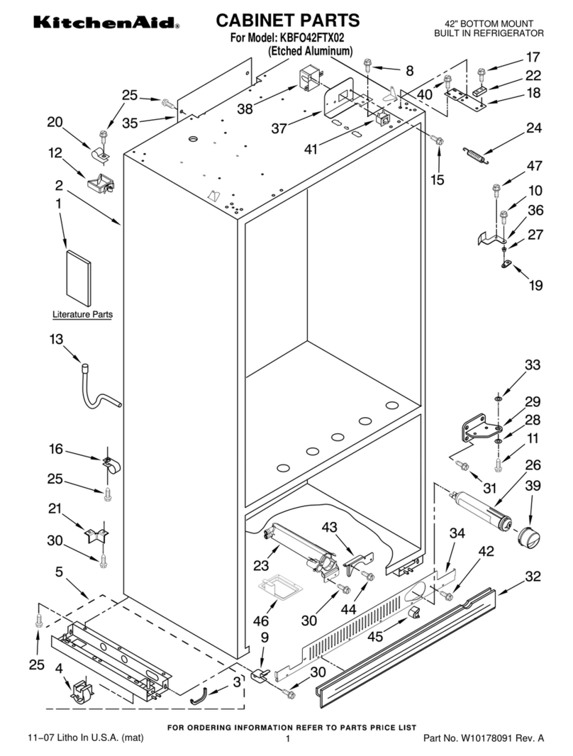 KitchenAid KBFO42FTX02 cabinet parts
