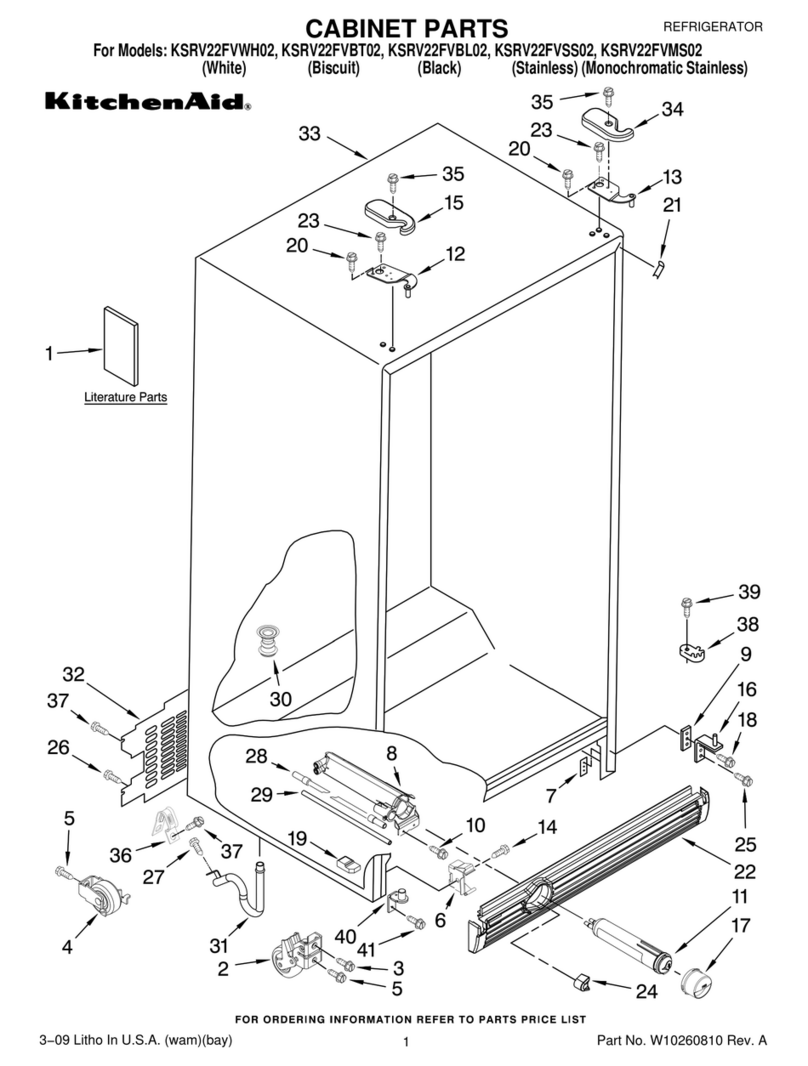 KitchenAid KSRV22FVBL02 parts list