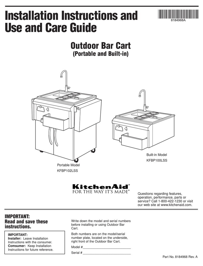 KitchenAid KFBP100LSS Installation instructions and use and care guide KitchenAid KFBP100LSS Installation instructions and use and care guide