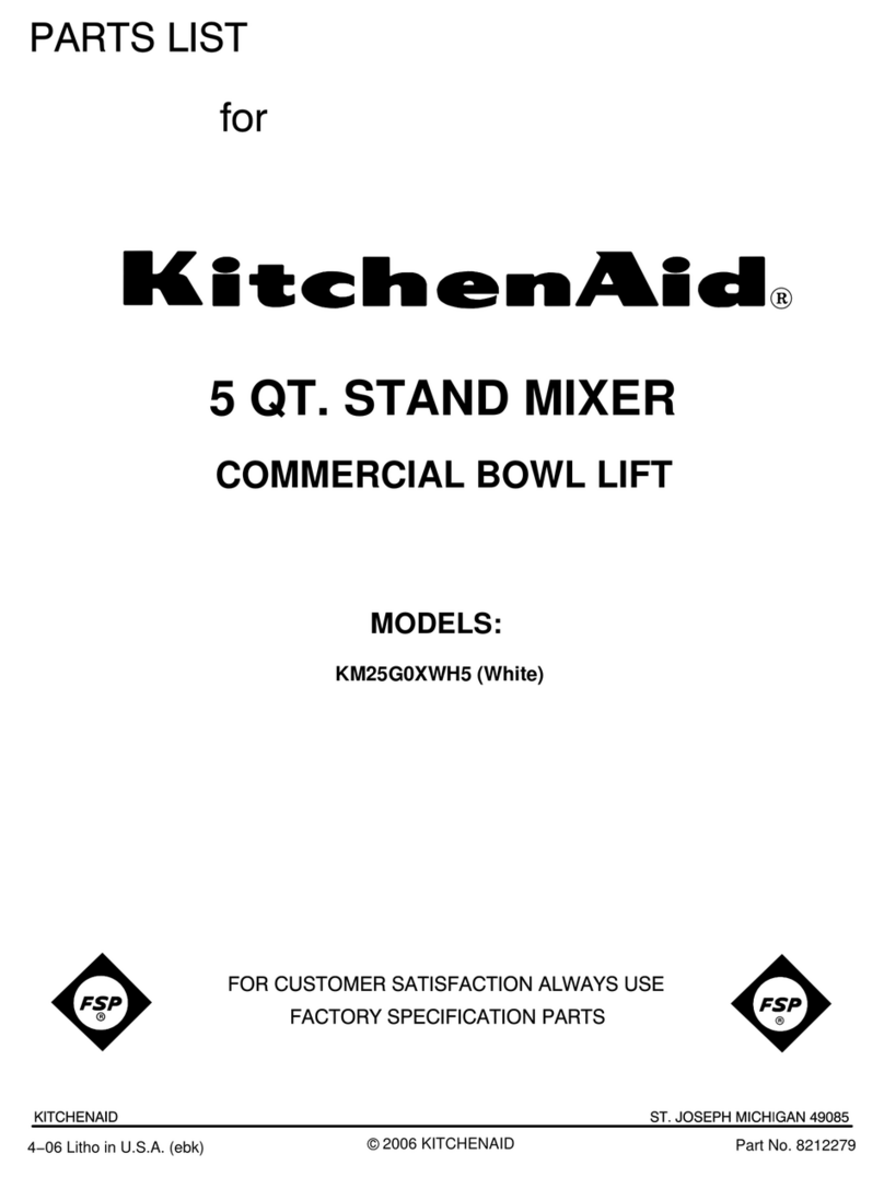 KitchenAid KM25G0XWH5 parts list