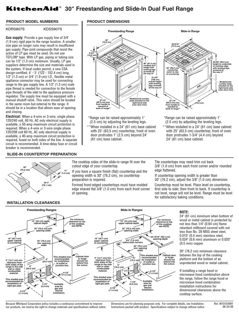KitchenAid KDSS907S Dimension Guide