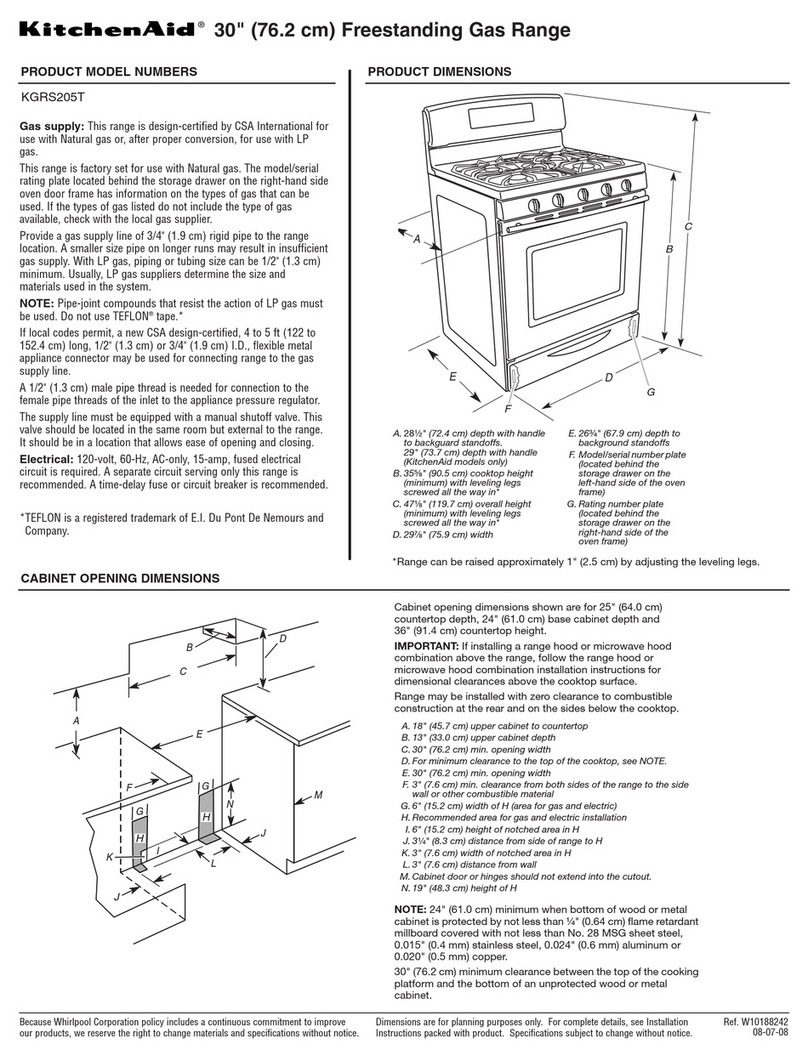 KitchenAid Architect Series II KGRS205T User guide