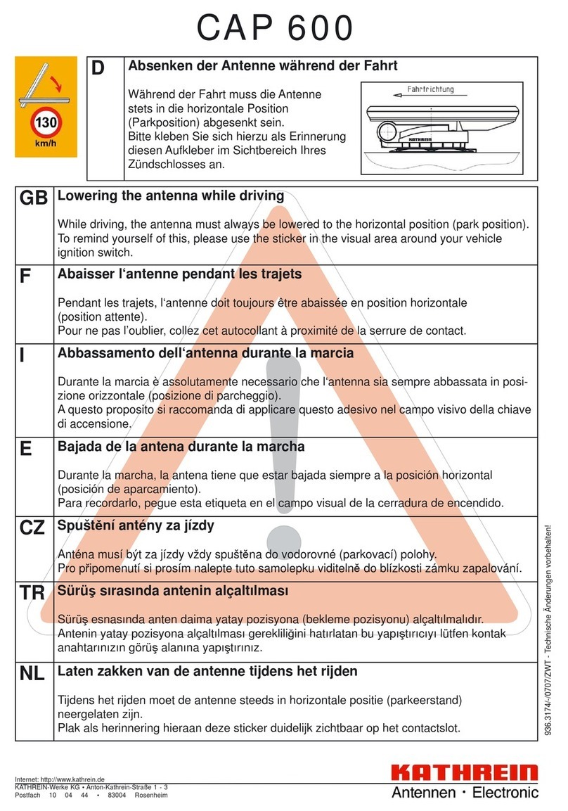 Kathrein MobiSet 2 Digital CAP 600 Operating manual
