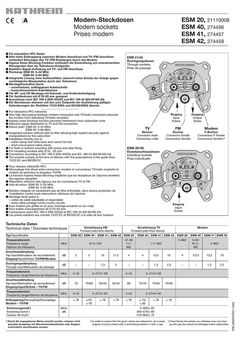 Kathrein ESM 20 user manual