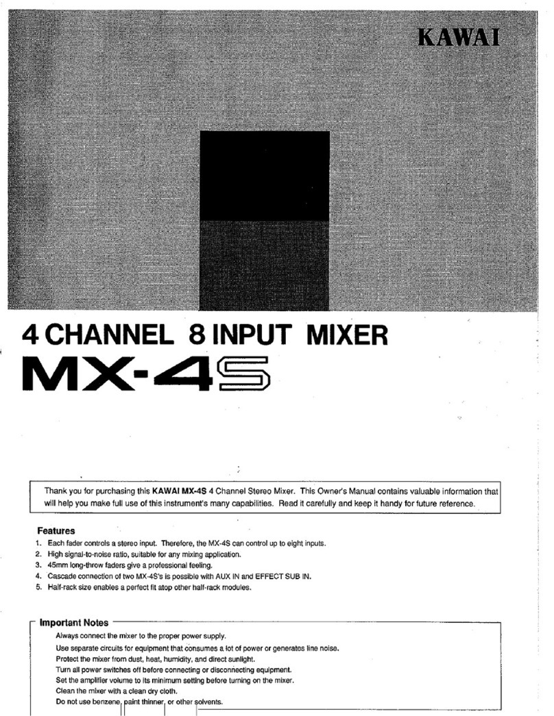 Kawai 4 Channel 8 Input Mixer MX-4S product manual