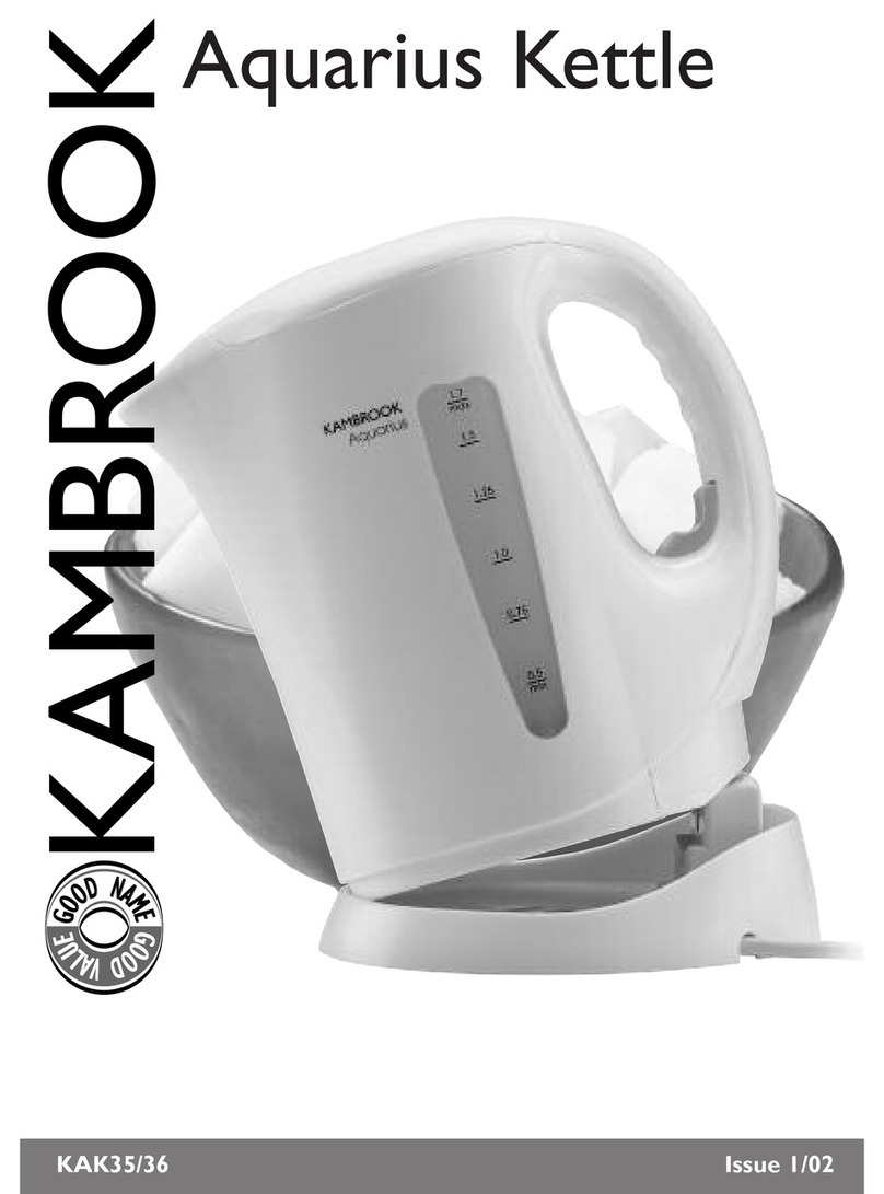 Kambrook AQUARIUS CORDFREE KAK35 manual