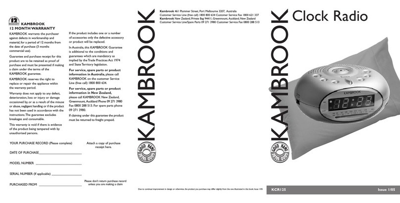 Kambrook KCR125 user manual