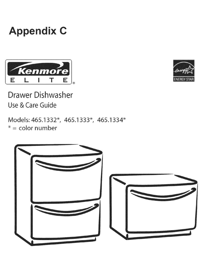 Kenmore DRAWER DISHWASHER 465.1332 Use and care guide