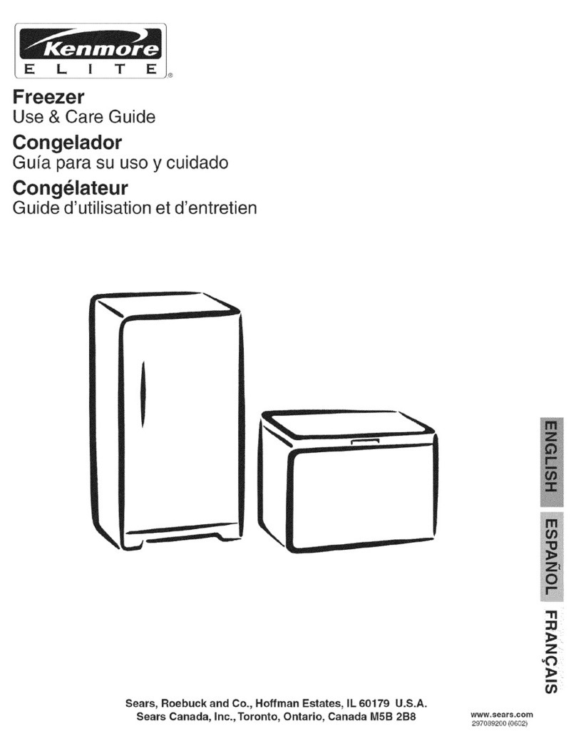 Kenmore Freezer Use and care guide