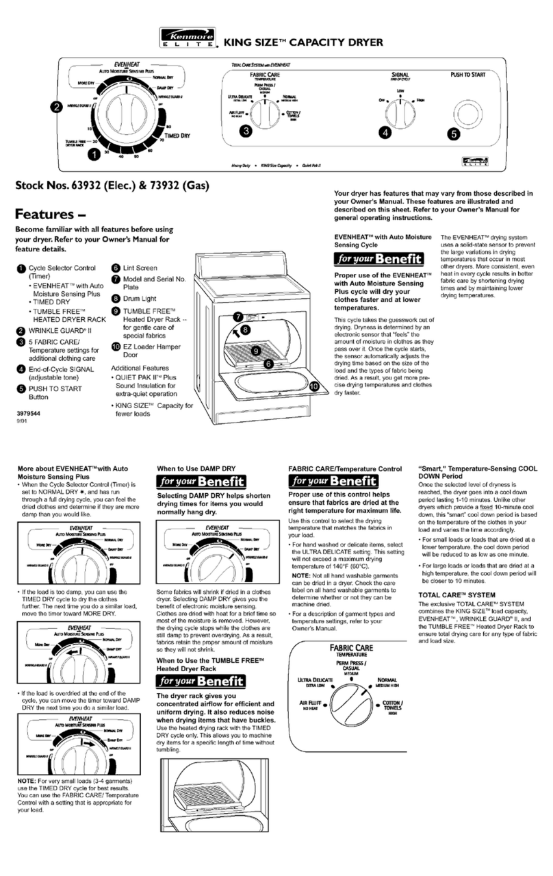 Kenmore ELITE 63932 Features