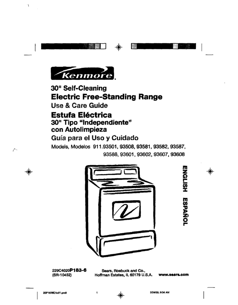 Kenmore 911.93501 Use and care guide