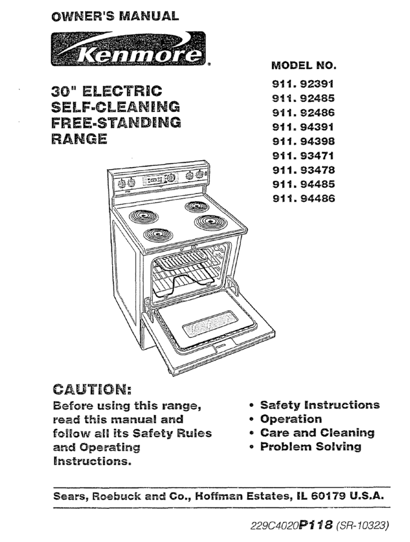 Kenmore 911.92391 owner's manual