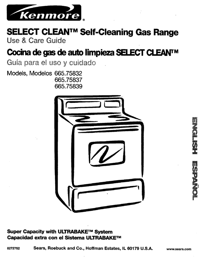 Kenmore SELECT CLEAN 665.75832 Use and care guide