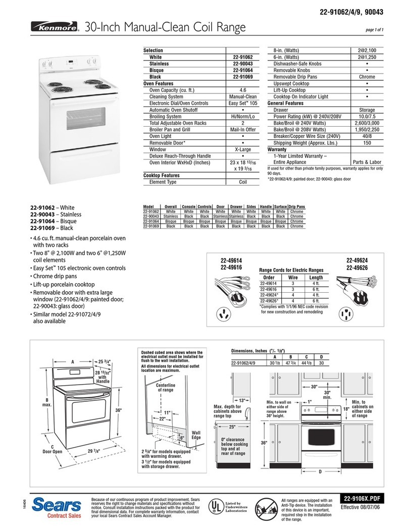 Kenmore 22-90043 User manual