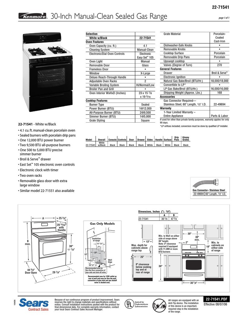 Kenmore 22-71541 User manual