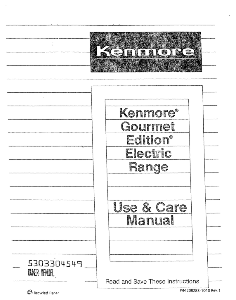 Kenmore 5303304549 Use & care manual