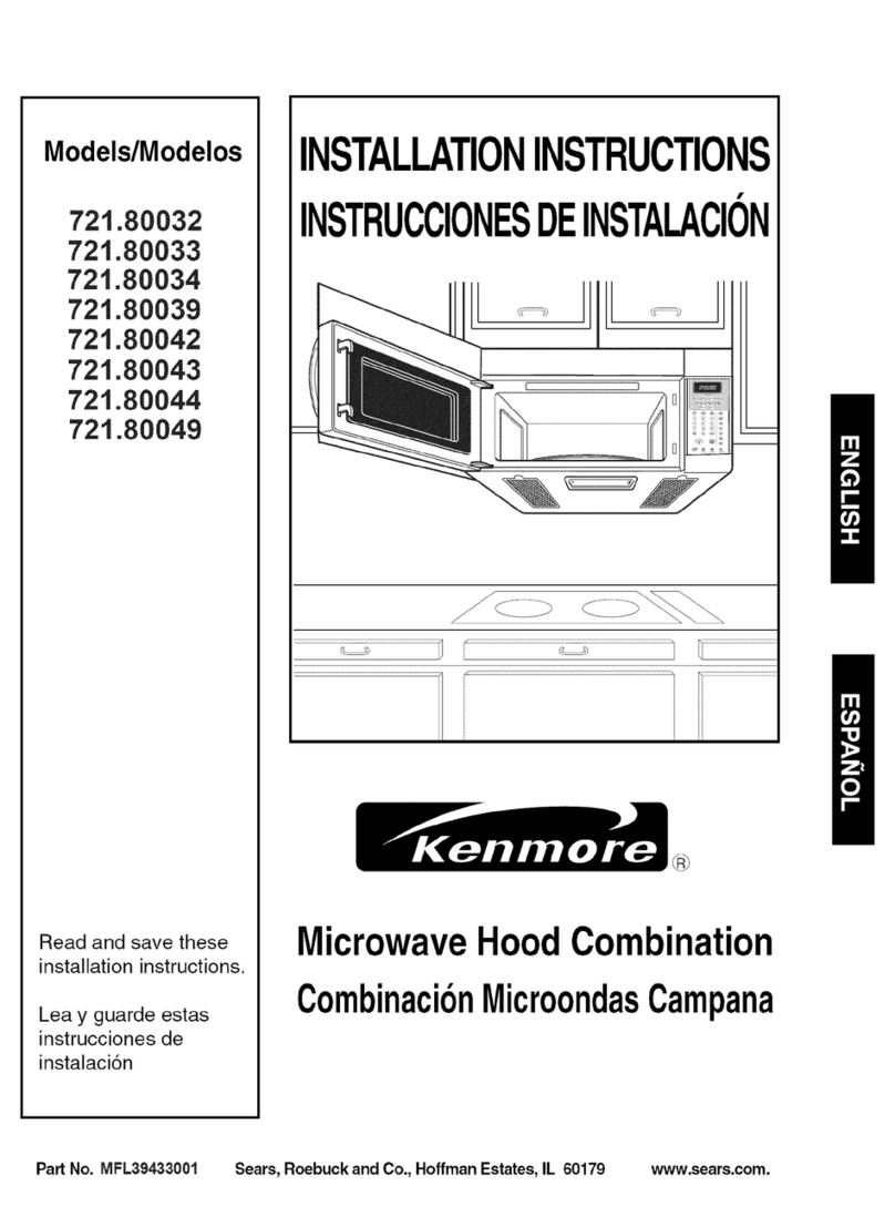 Kenmore 721.80032 installation instructions