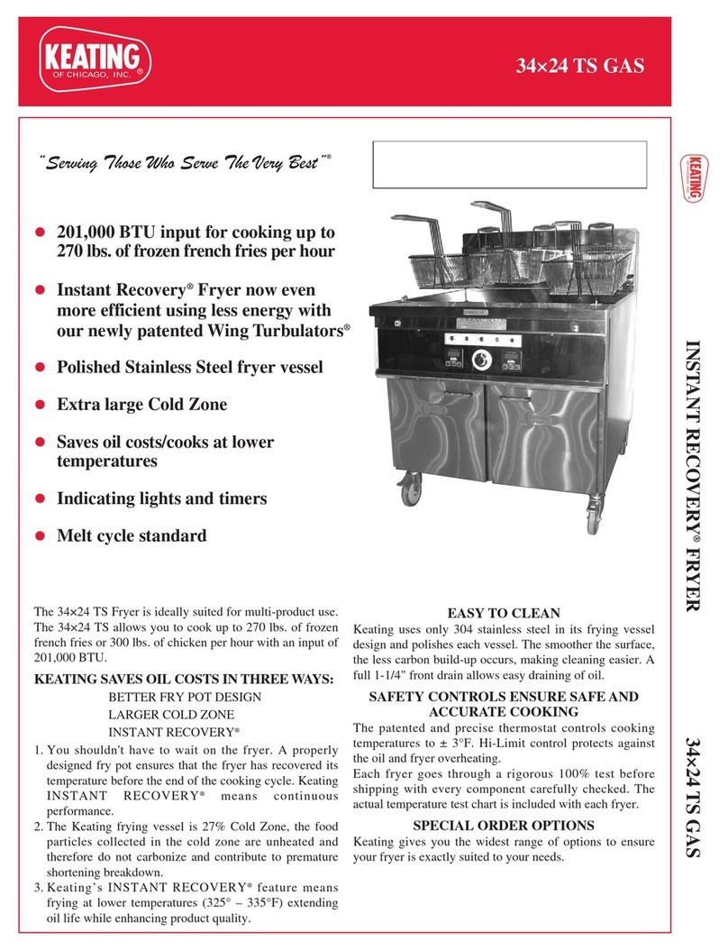 Keating Of Chicago 3424 TS GAS Specification sheet