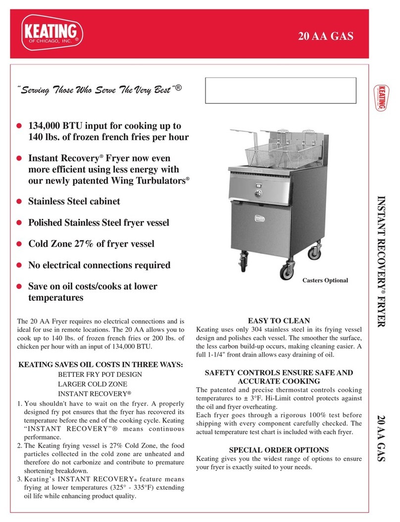 Keating Of Chicago 20 AA Gas Specification sheet